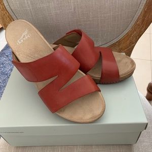 Dansko brown leather wedge.  Size:Euro 40, US 9.5